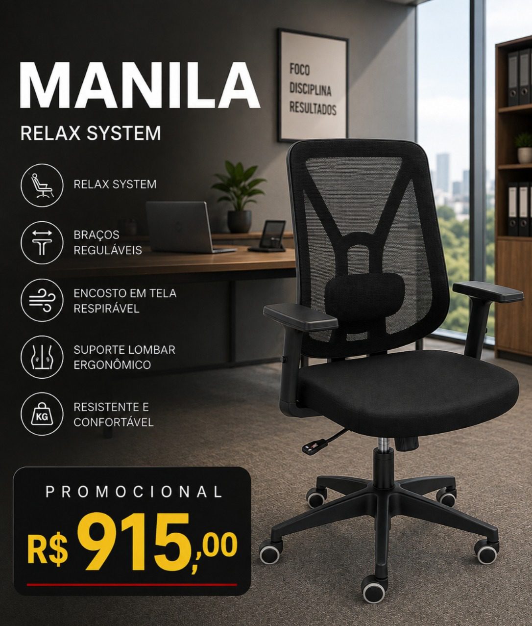 CADEIRA PRESIDENTE MANILA